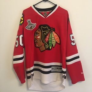 Corey Crawford Blackhawks Jersey Stanley cup champions
